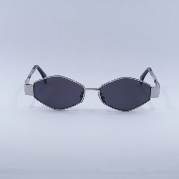 Celine CL40254U 16A Sunglasses Palladium Geometric Frame, Smoke Lenses main image 11
